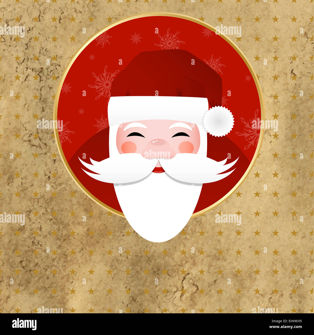Il messaggio di saluto della scheda Vintage con Babbo Natale Foto Stock