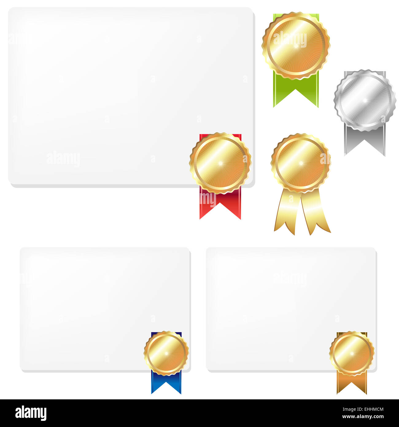 Medaglia e blank gift Tags Foto Stock