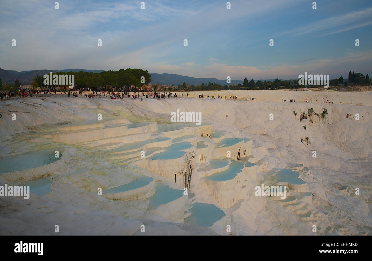 Terrazze di agglomerato in Pamukkale Foto Stock