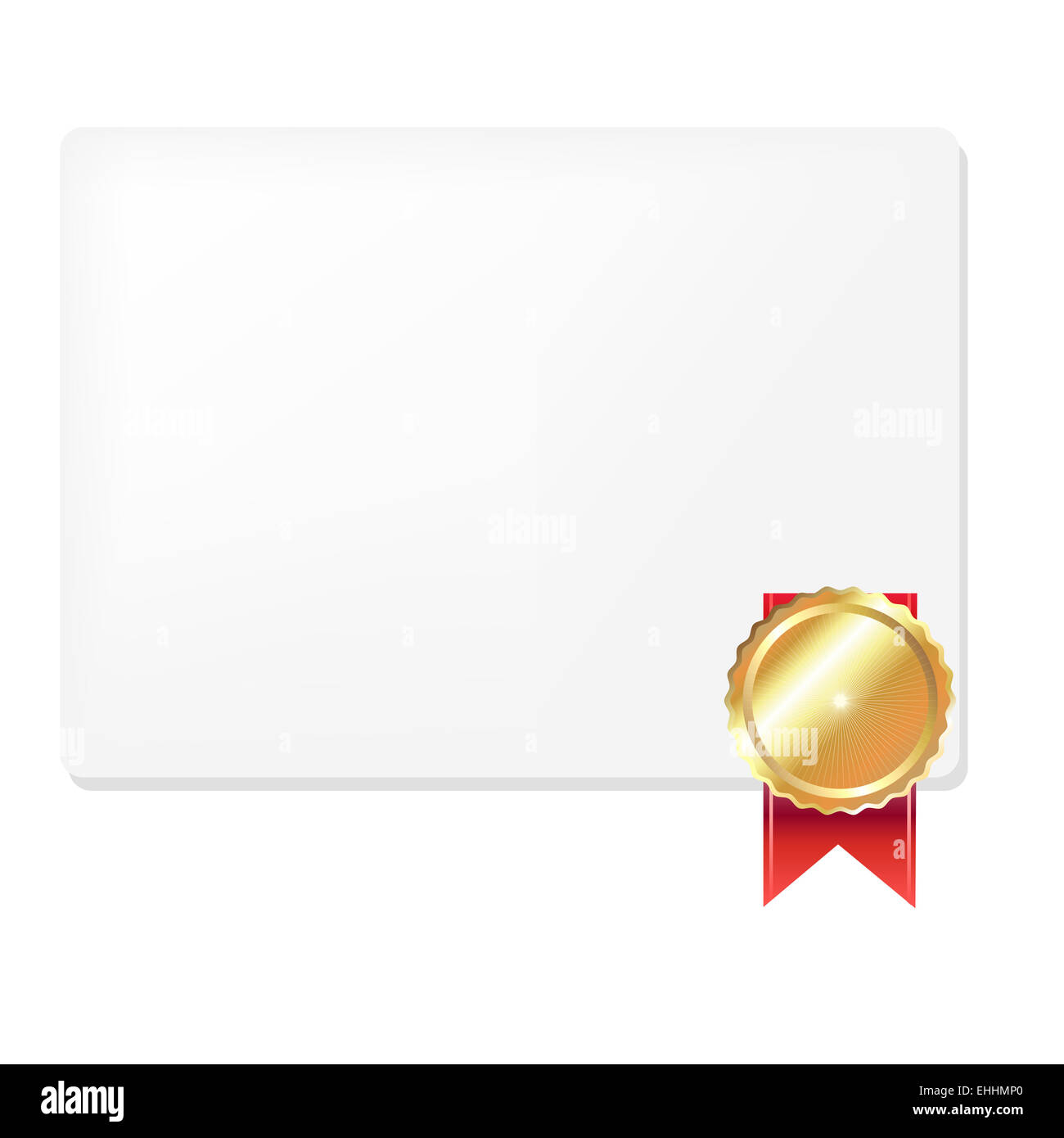 Medaglia e blank gift Tag Foto Stock