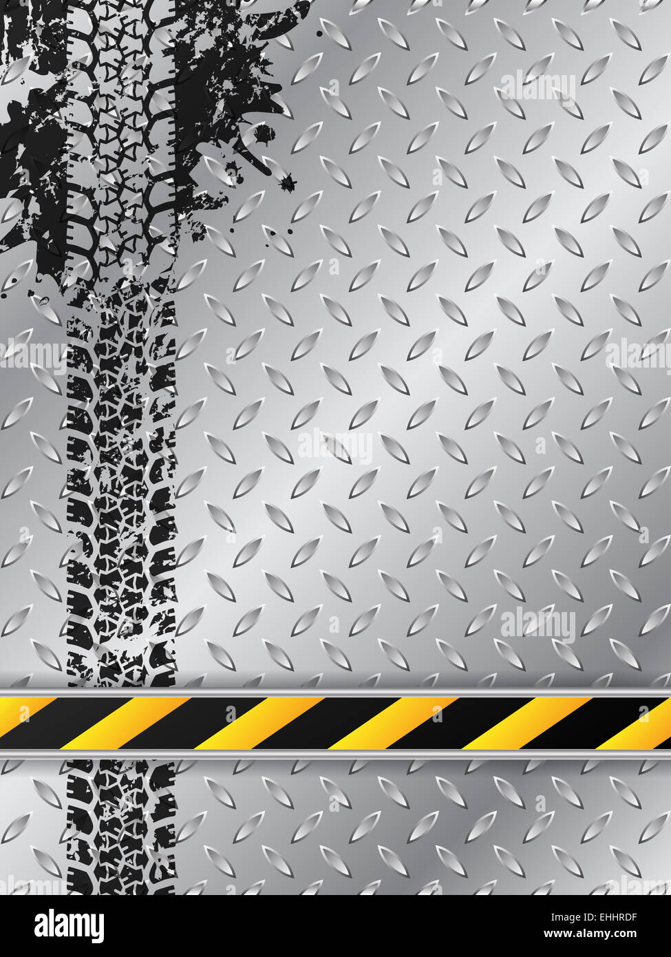 Industrial design brochure con grunge opener pneumatico via e barra a strisce Foto Stock