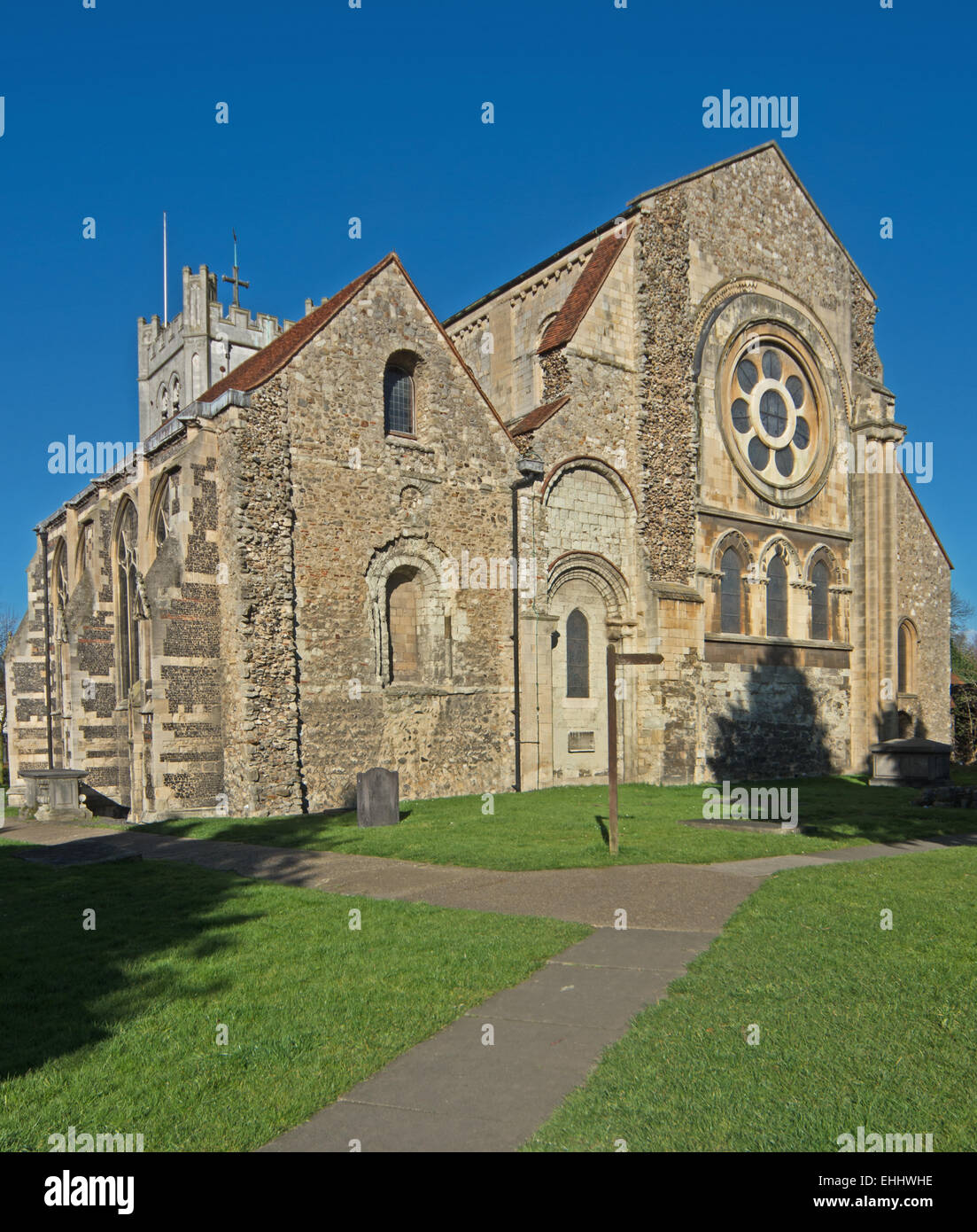 Abbazia di Waltham Abbey chiesa di Santa Croce e San Lorenzo, Essex, Foto Stock