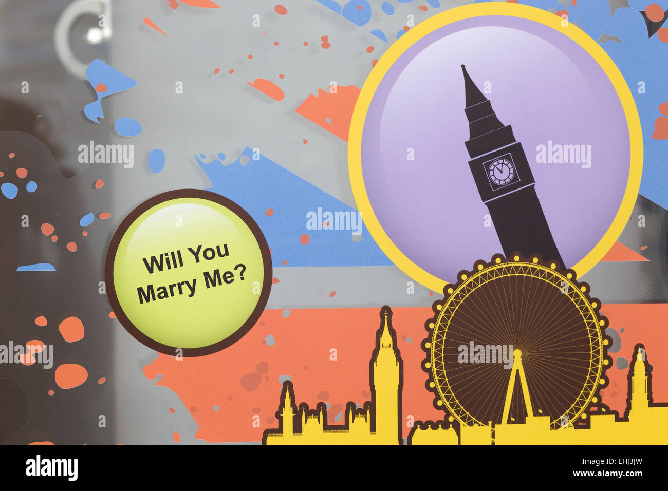 Visualizza la finestra di visualizzazione 'Ti sposerà Me' Londra Foto Stock