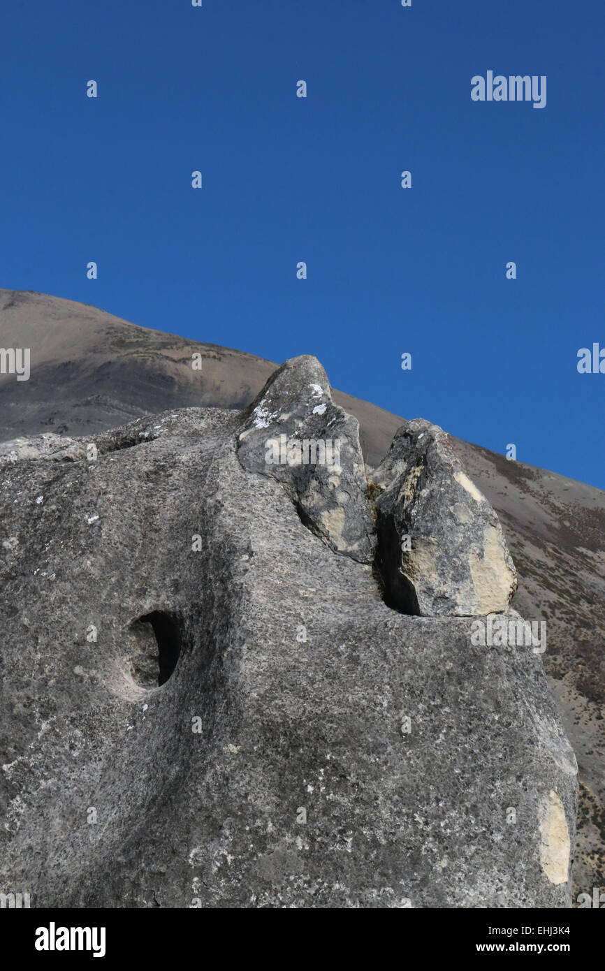 La Collina del Castello Area di Conservazione, Nuova Zelanda park preservare calcare bouldering boulder salire a piedi Kura Tawhiti Area di Conservazione Foto Stock