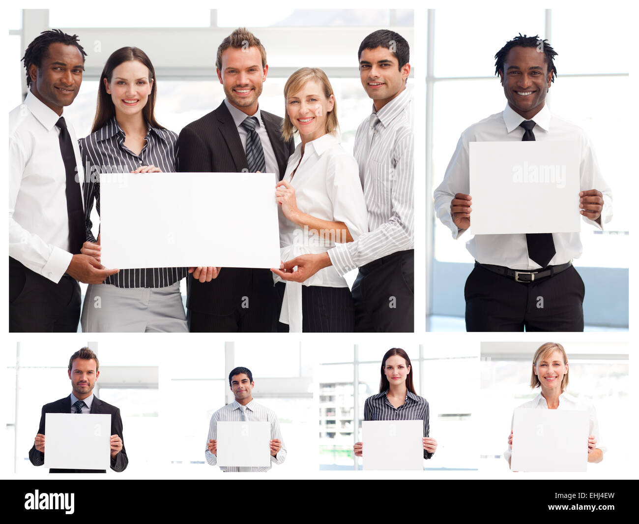 Collage di business persone azienda segni Foto Stock