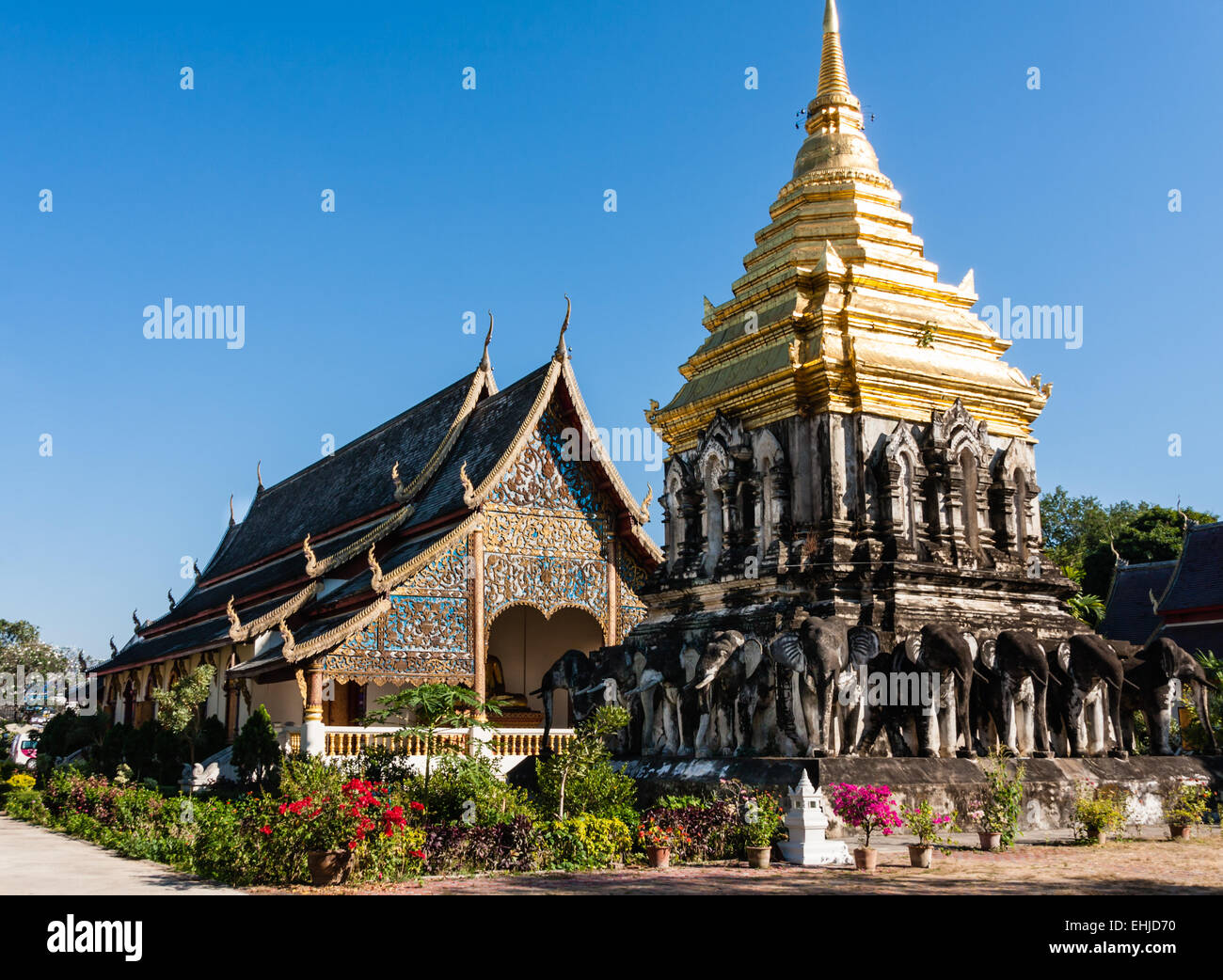 Wat Chiang Man, Chiang Mai, Thailandia Foto Stock