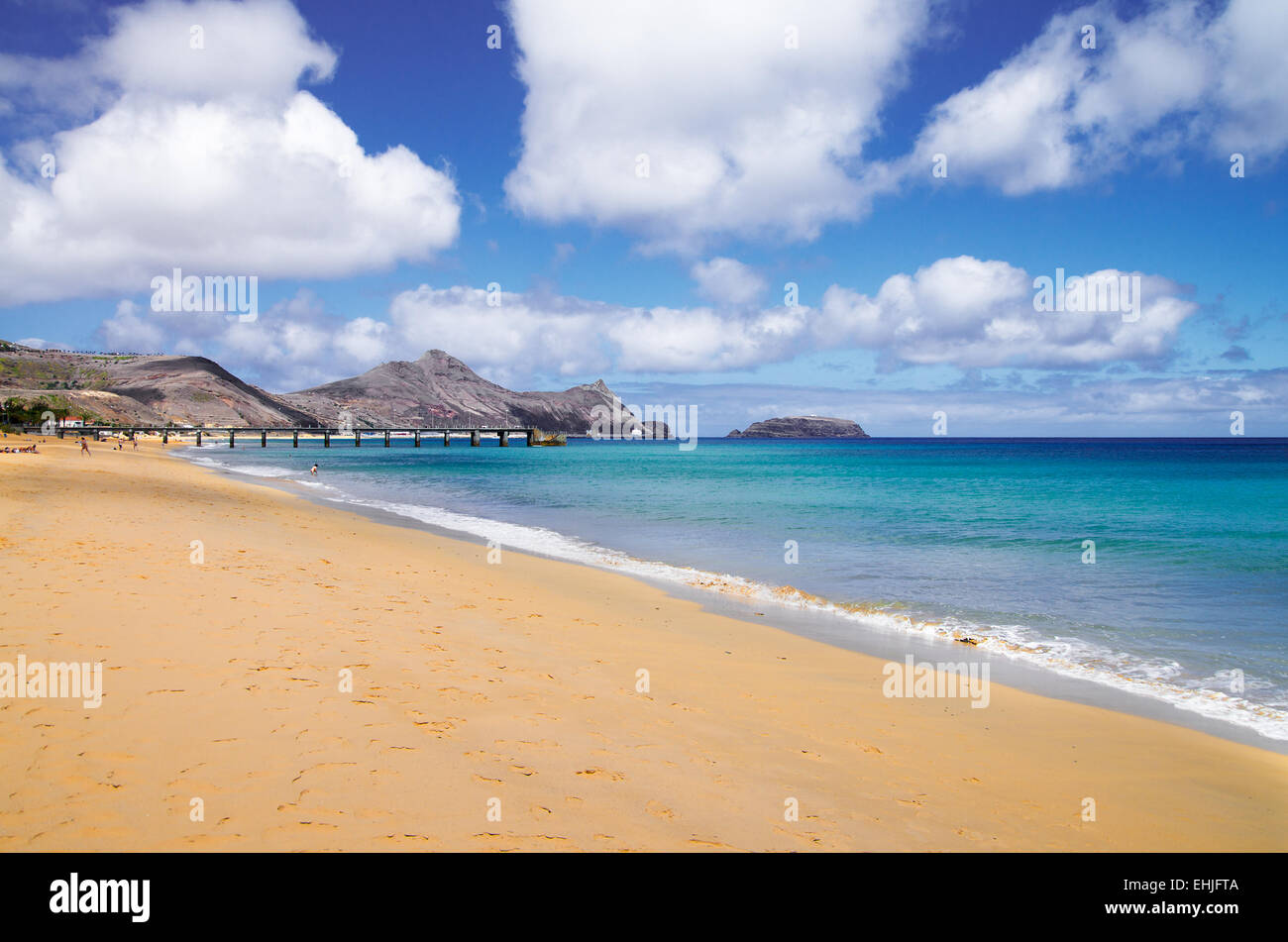 Porto Santo golden beach Foto Stock