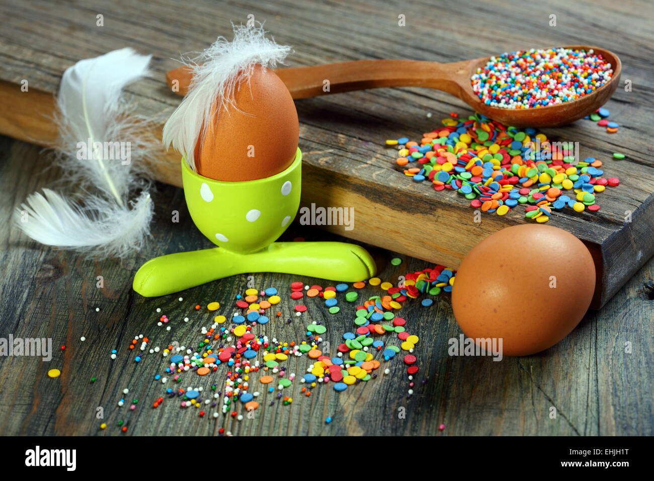 Decorazioni di Pasqua per torte e uova. Foto Stock