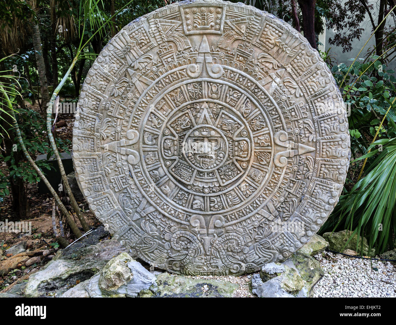 Gli antichi Maya calandra Yucatan Messico Foto Stock