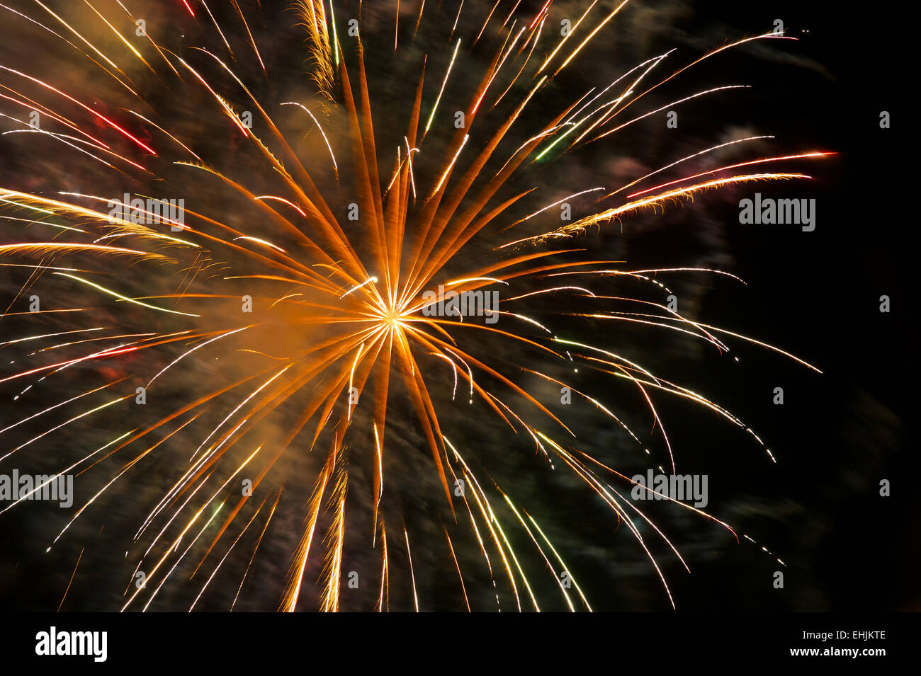 Capodanno fuochi d'artificio Foto Stock