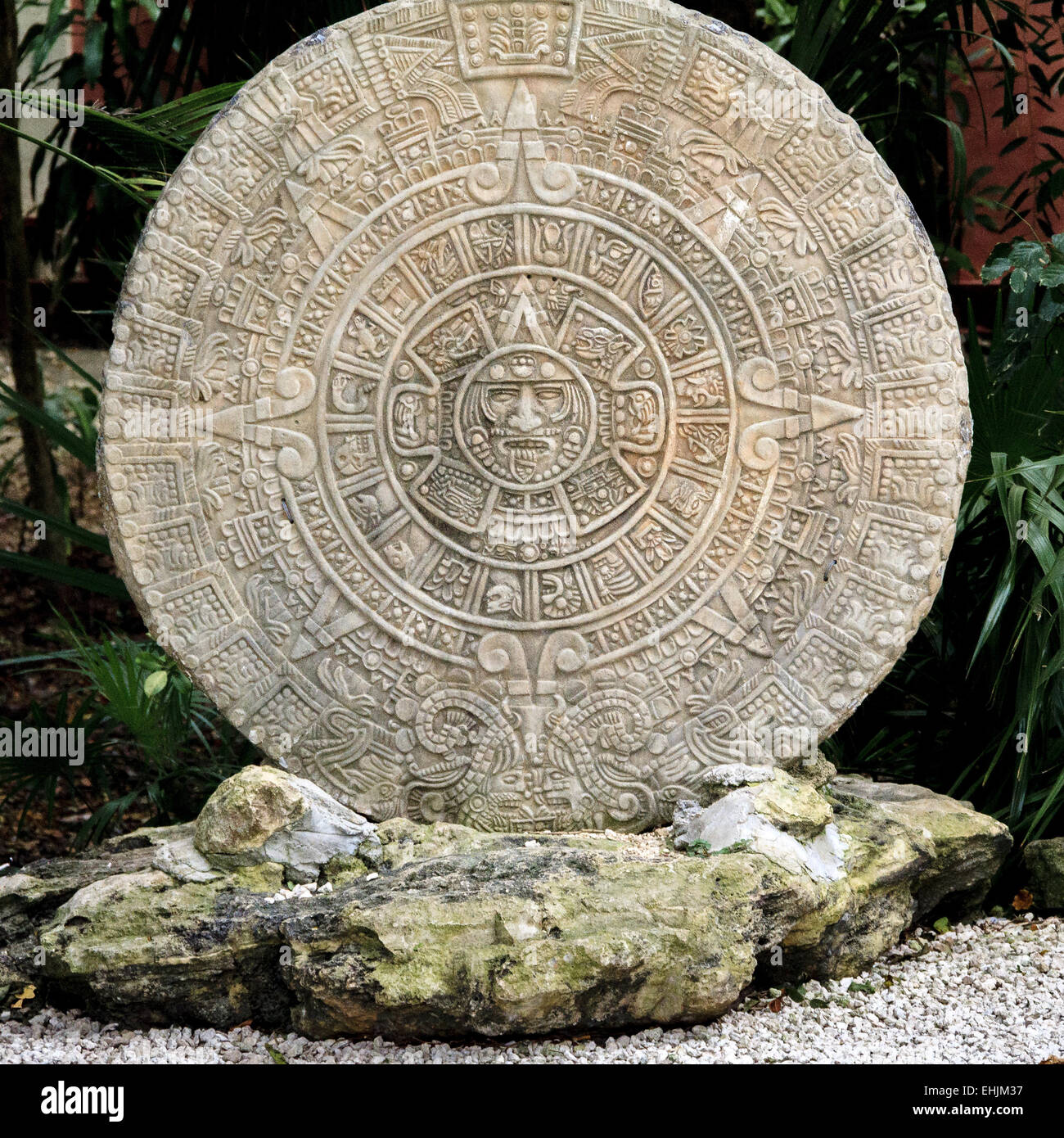Calendario Maya Yucatan Messico Foto Stock