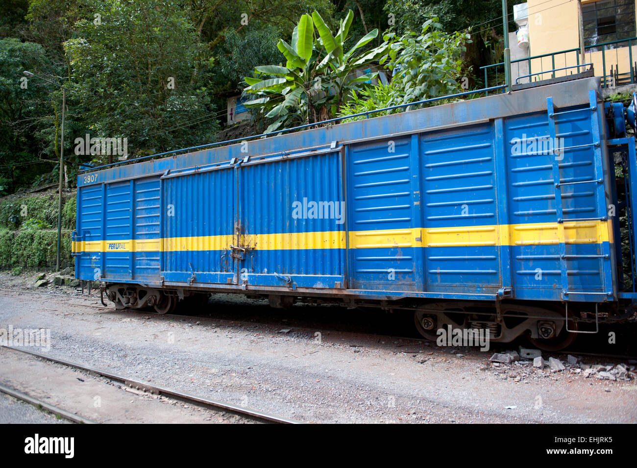 Vagone ferroviario in una giornata di sole Foto Stock