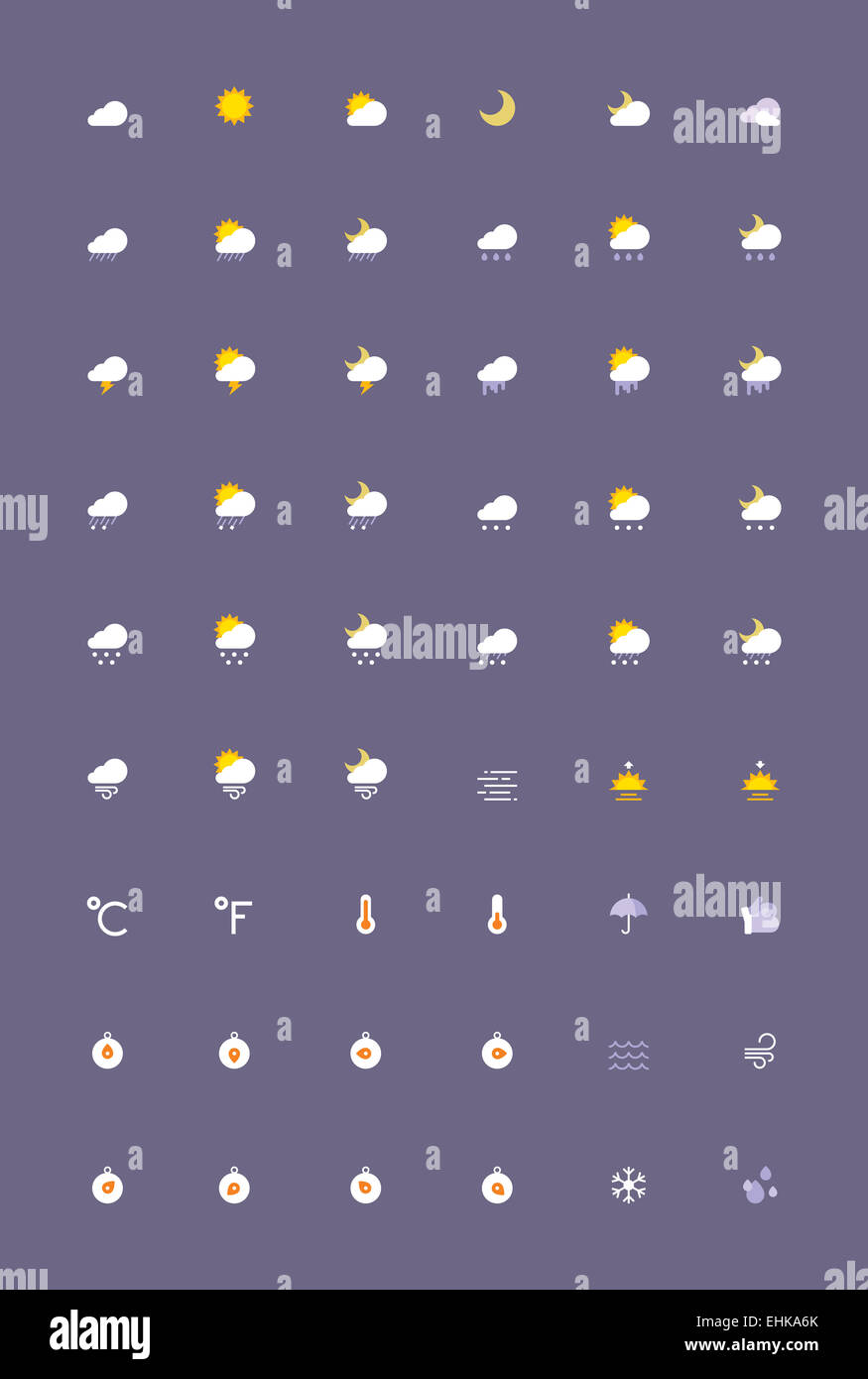 Meteo piana icona impostare Foto Stock