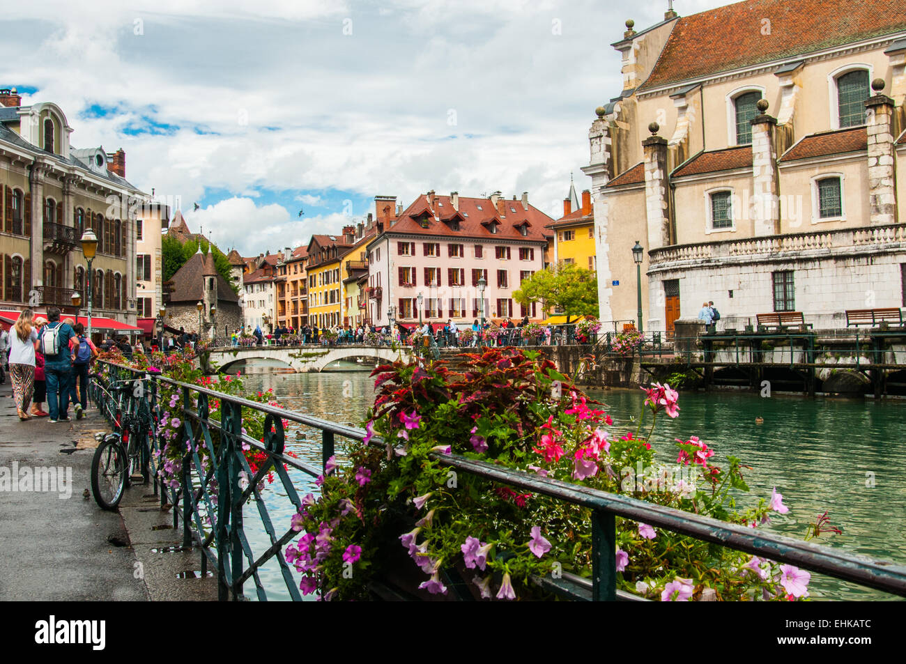 Fiori dal fiume in Annecy Francia Europa, ray boswell Foto Stock