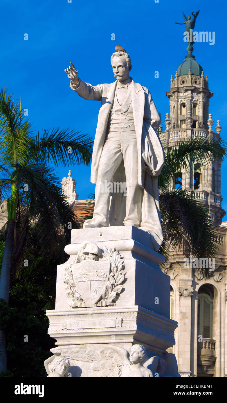 Un monumento di Jose Marti nel centro della città, l'Avana, Cuba Foto Stock