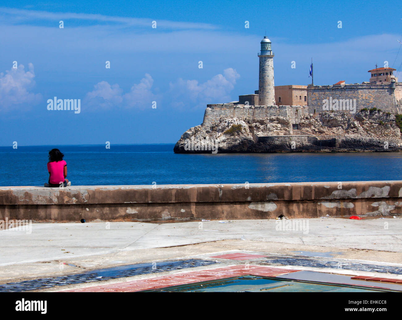 Morro castello fortezza, proteggendo l'ingresso alla baia di Havana, Cuba Foto Stock
