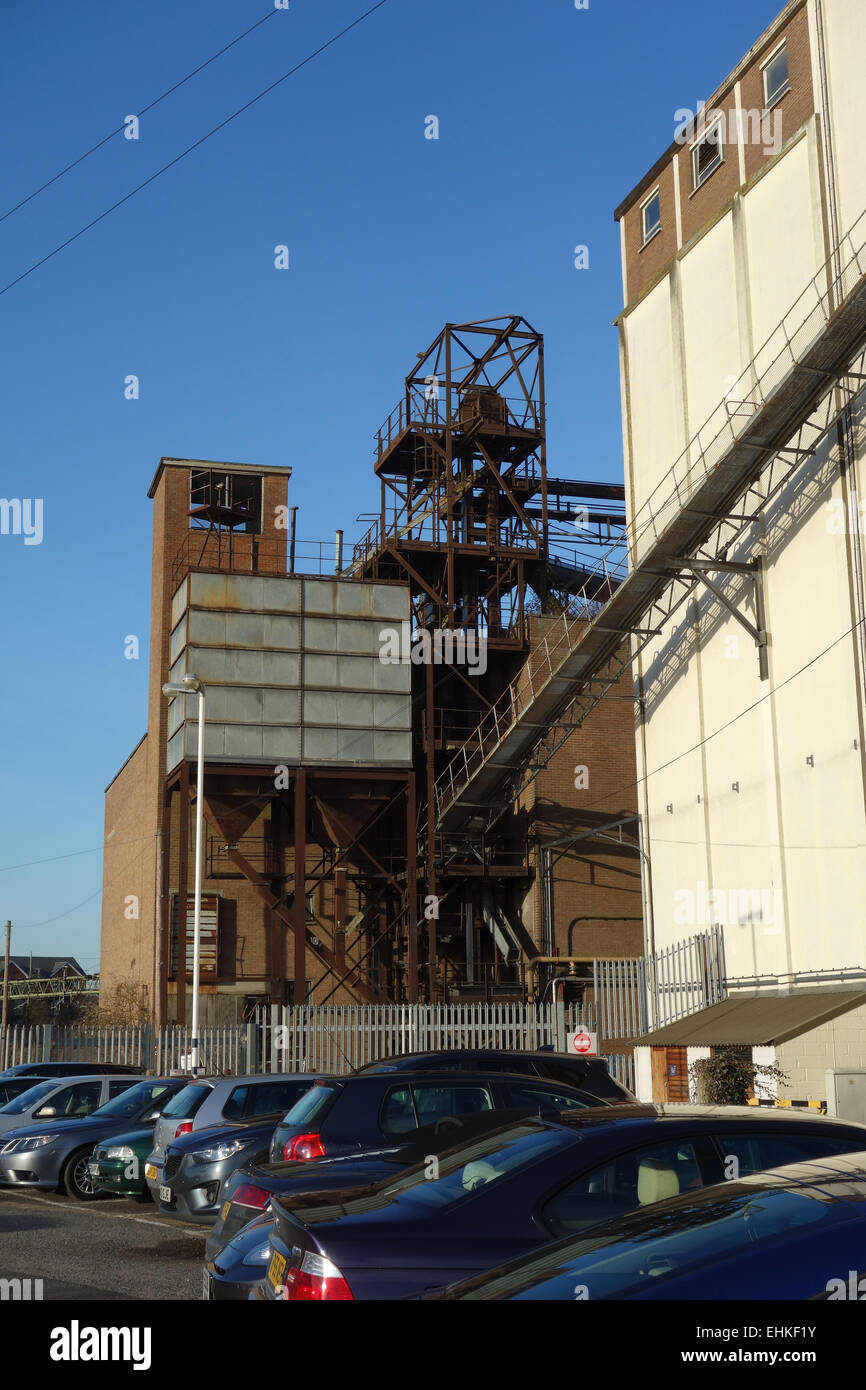 Bairds Malt factory dalla stazione parcheggio, Witham, Essex Foto Stock