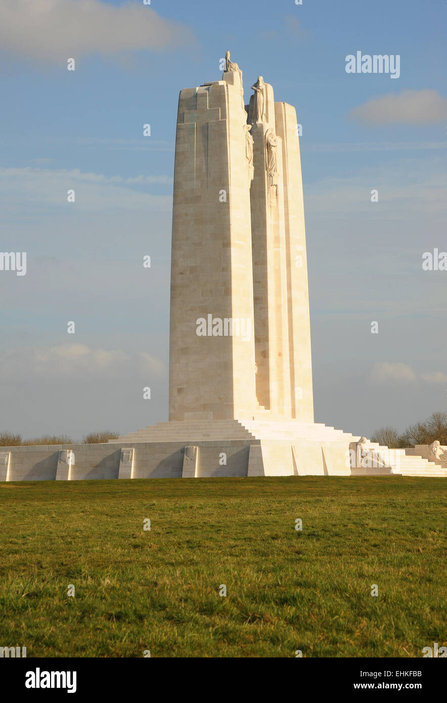 La splendida e imponente Canadian WW1 War Memorial, Vimy Ridge, Belgio. Foto Stock