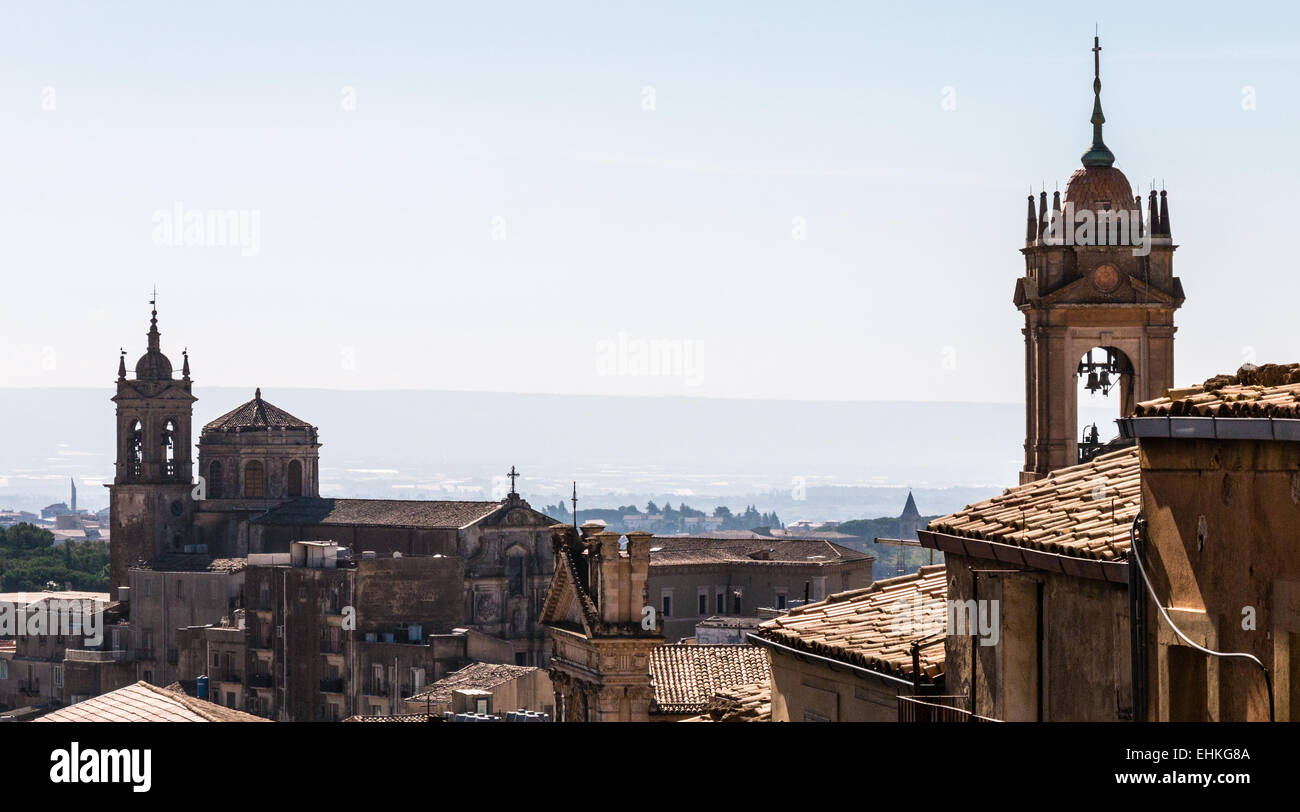 La famosa città di Caltagirone Sicilia noto per le sue ceramiche Foto Stock