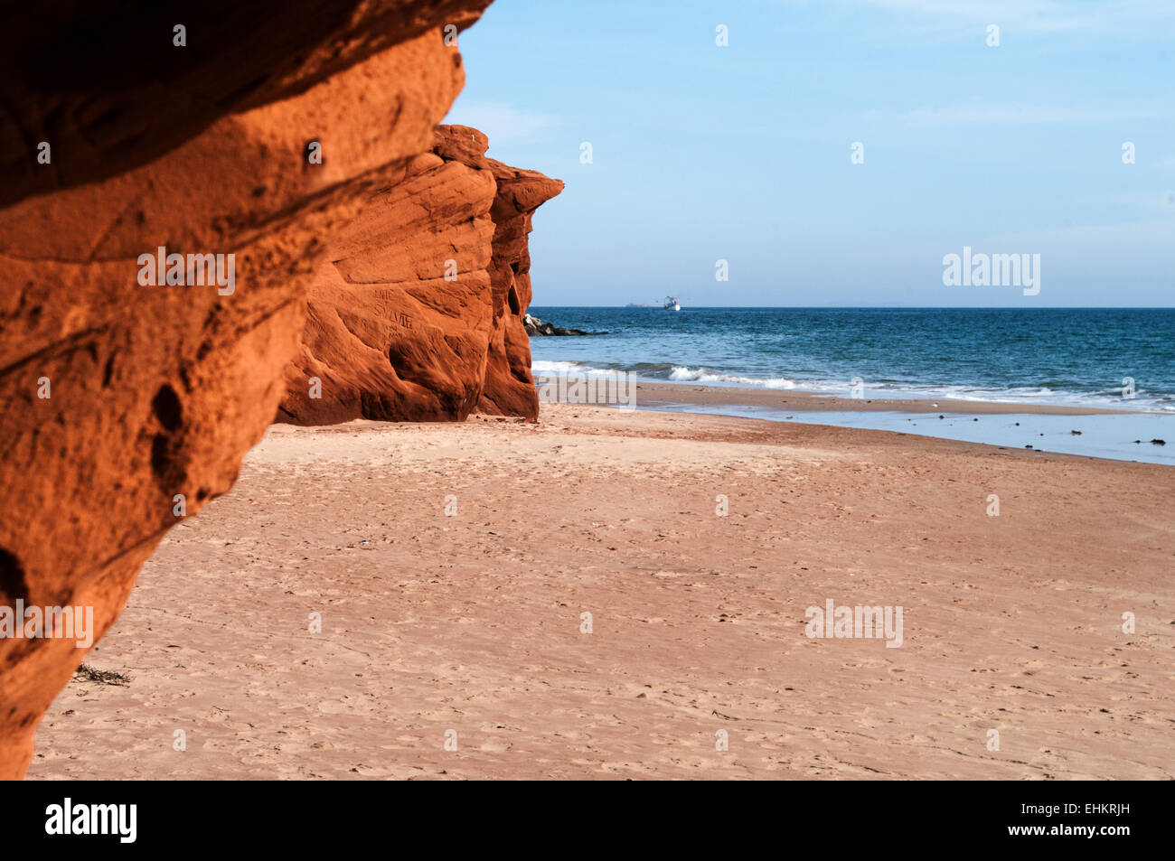 Scogliere rosso a duna de Sud Foto Stock
