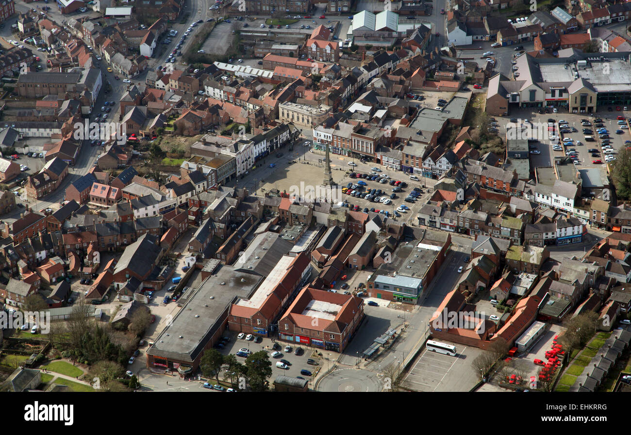 Vista aerea di Ripon centro città (ma in realtà un centro città) North Yorkshire, Regno Unito Foto Stock