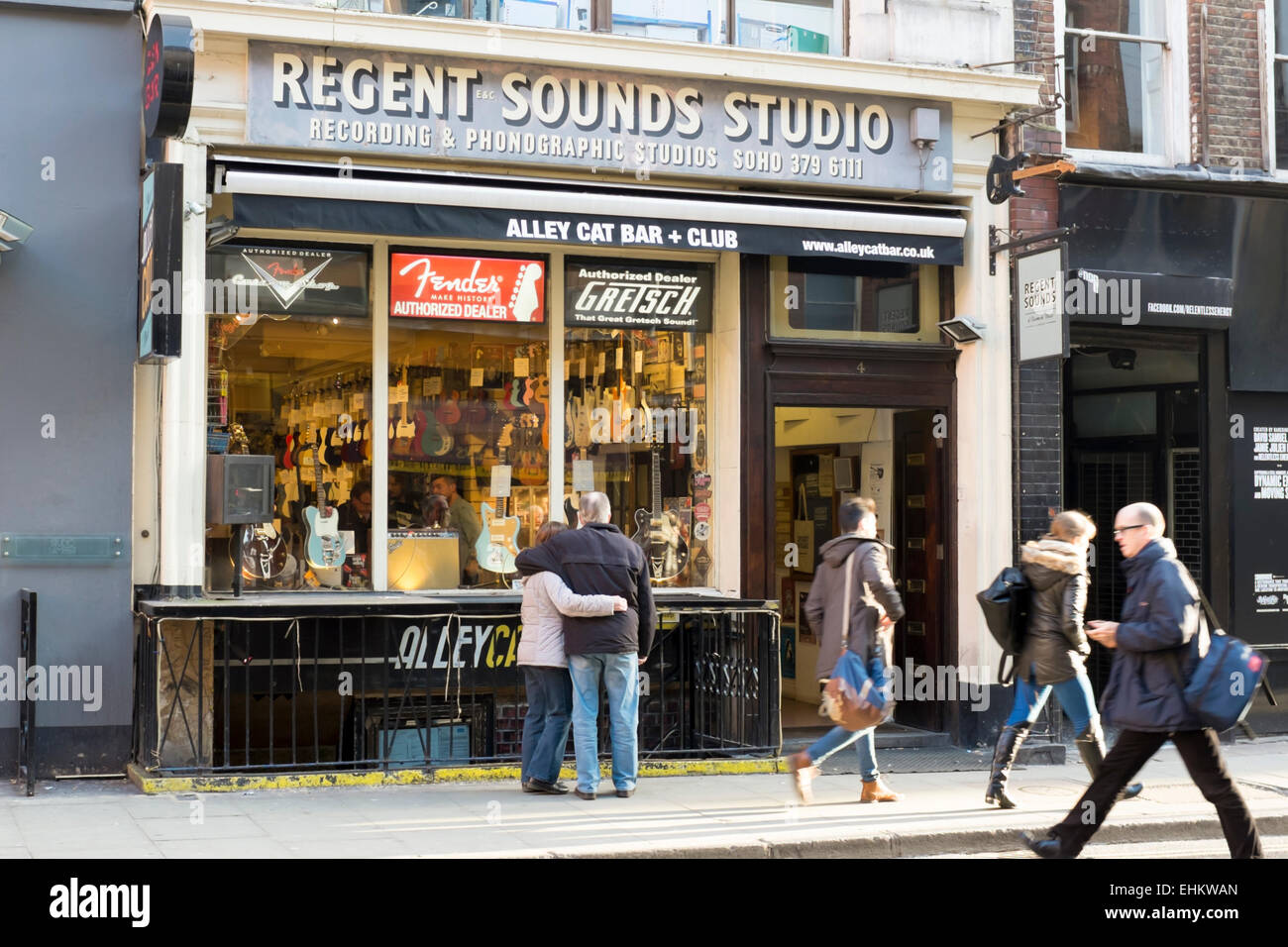 Immagine esterna del Regent suoni Studio, Denmark Street, Lond Foto Stock