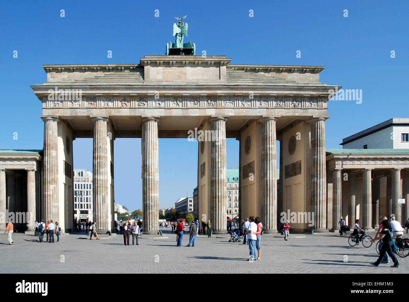La Porta di Brandeburgo a Berlino. Foto Stock