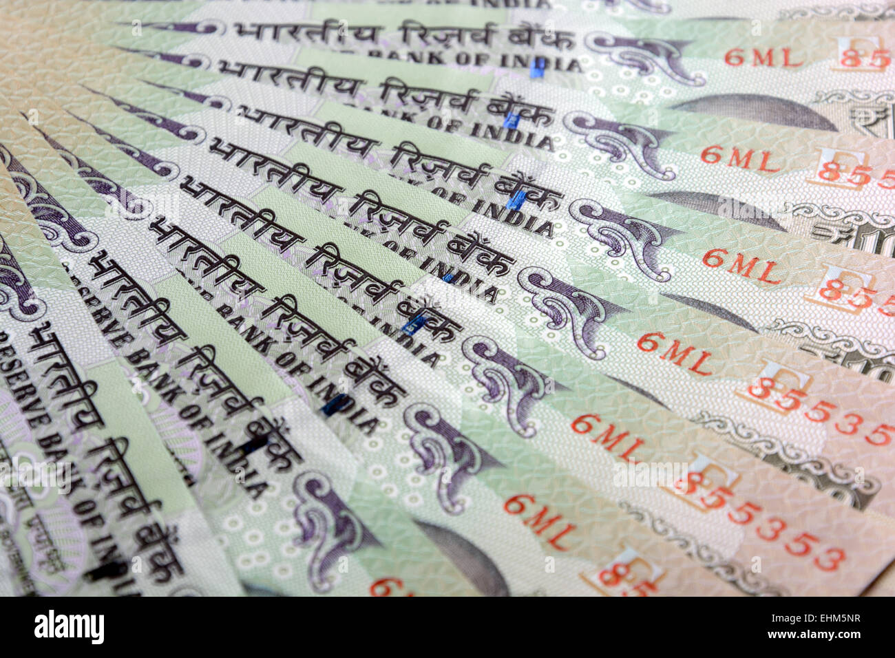 La valuta indiana senza moneta Foto Stock