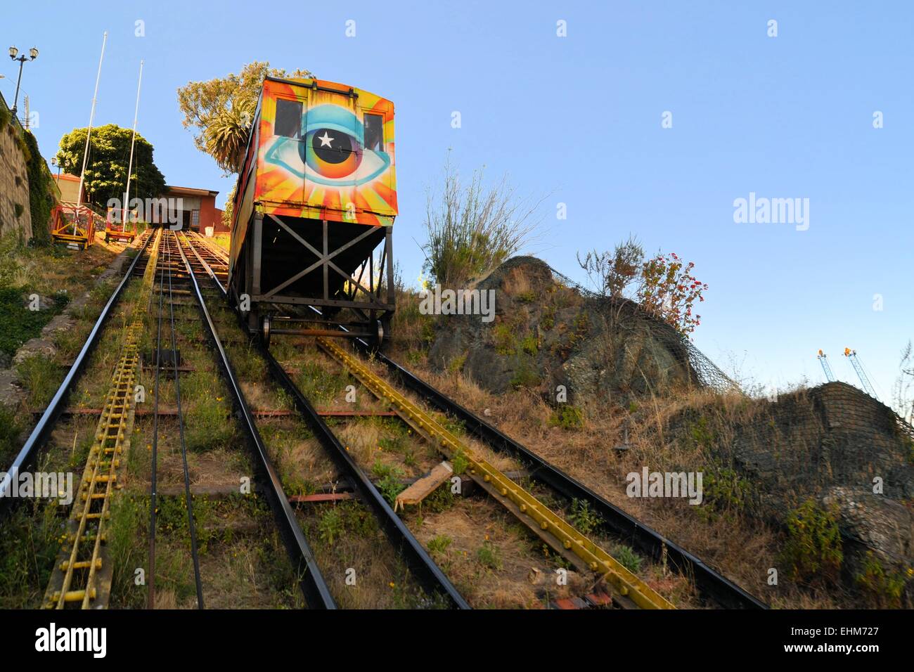 La Funicolare Escalator, Valparaiso, Cile Foto Stock