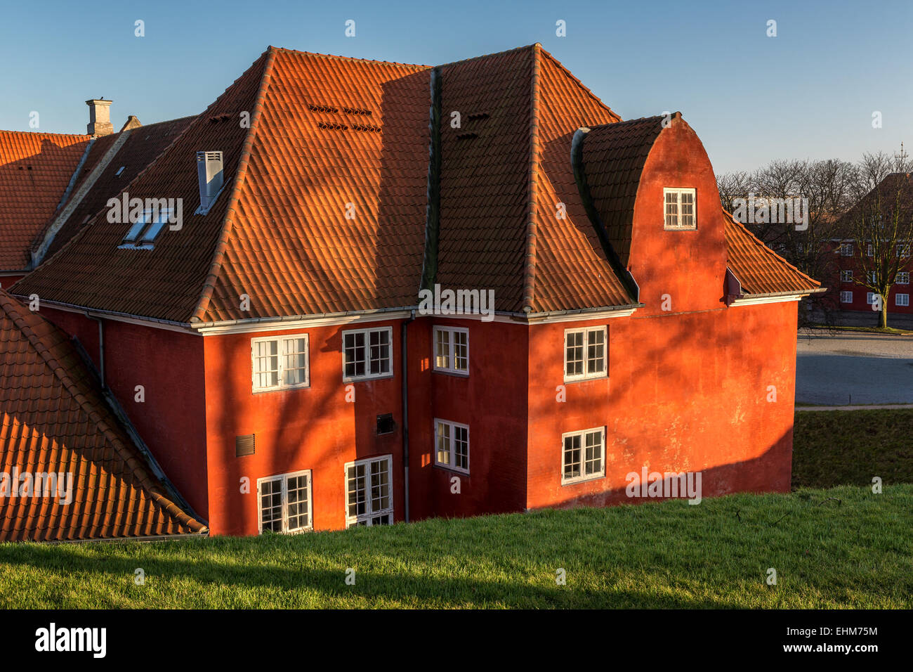 Caserma storica sull'isola fortificata di Kastellet, Copenhagen, Danimarca Foto Stock