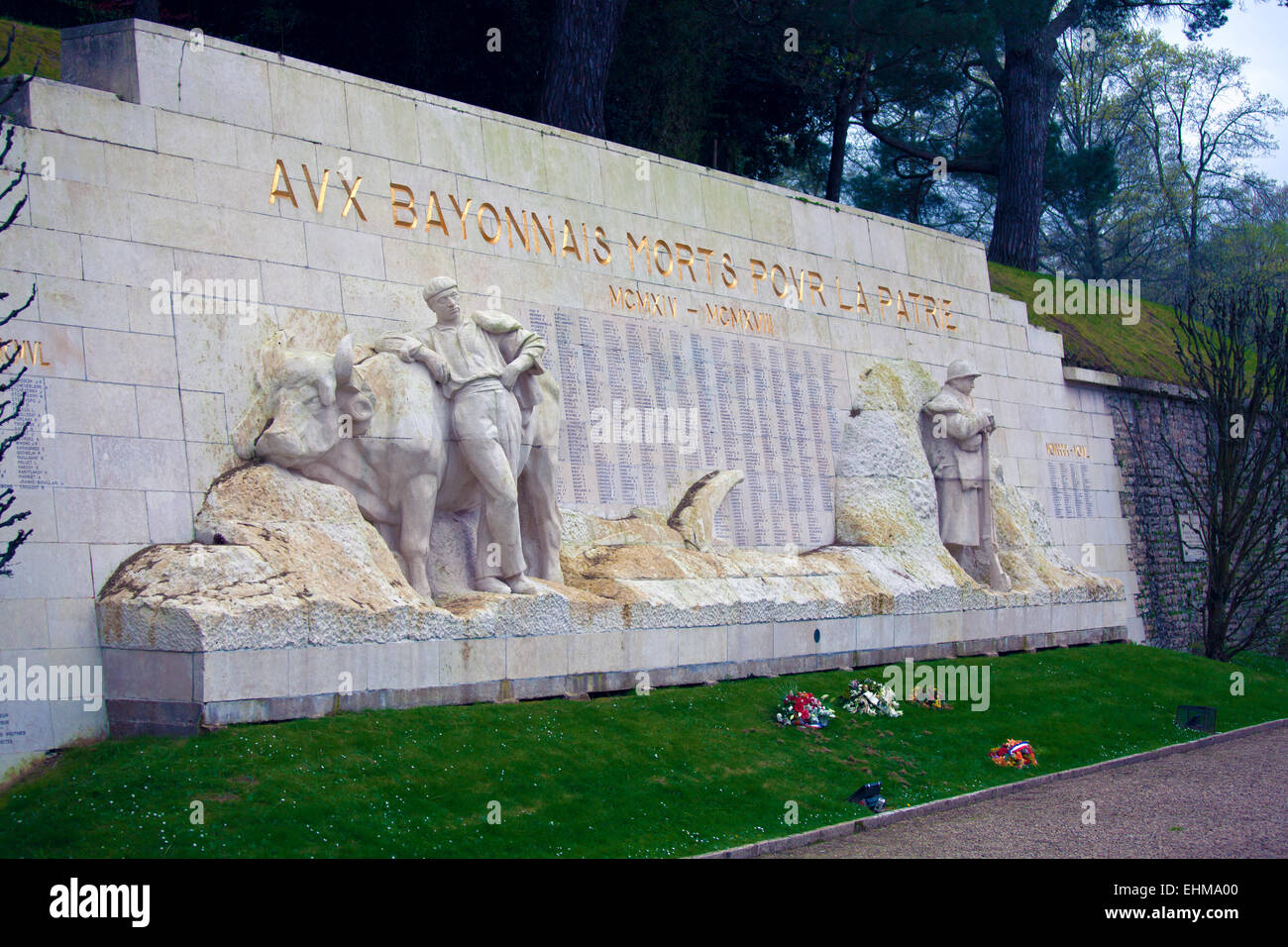 Un monumento alle vittime della Prima Guerra Mondiale, Bayonne, Francia Foto Stock