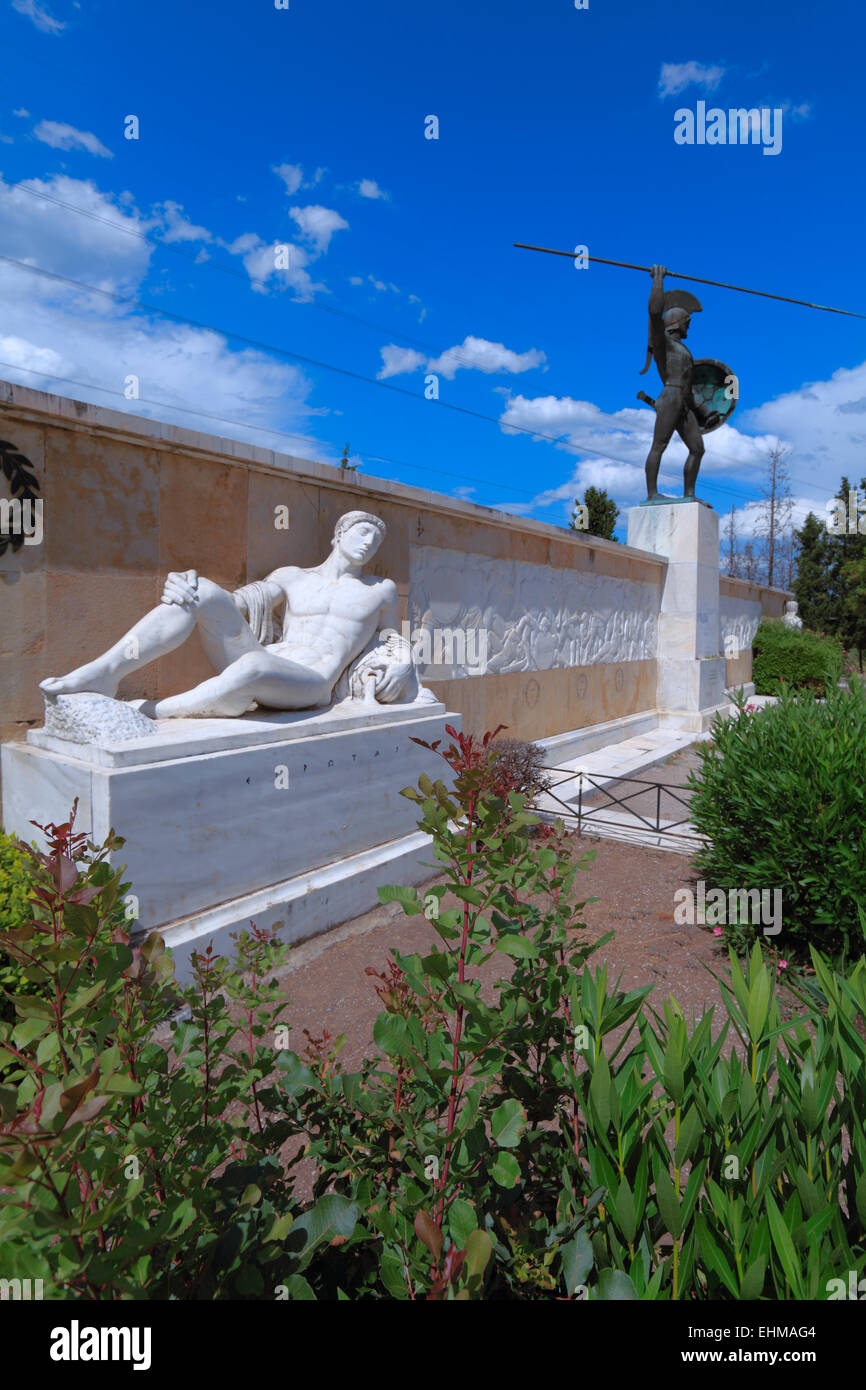 Monumet di tzar Leonid e 300 spartani, Tessaglia, Grecia Foto Stock