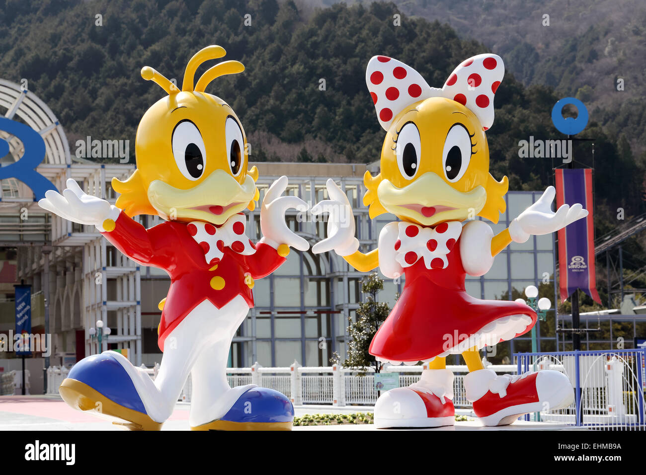 Minnie Mouse, Mickey Mouse in un giapponese fantasy land Foto Stock