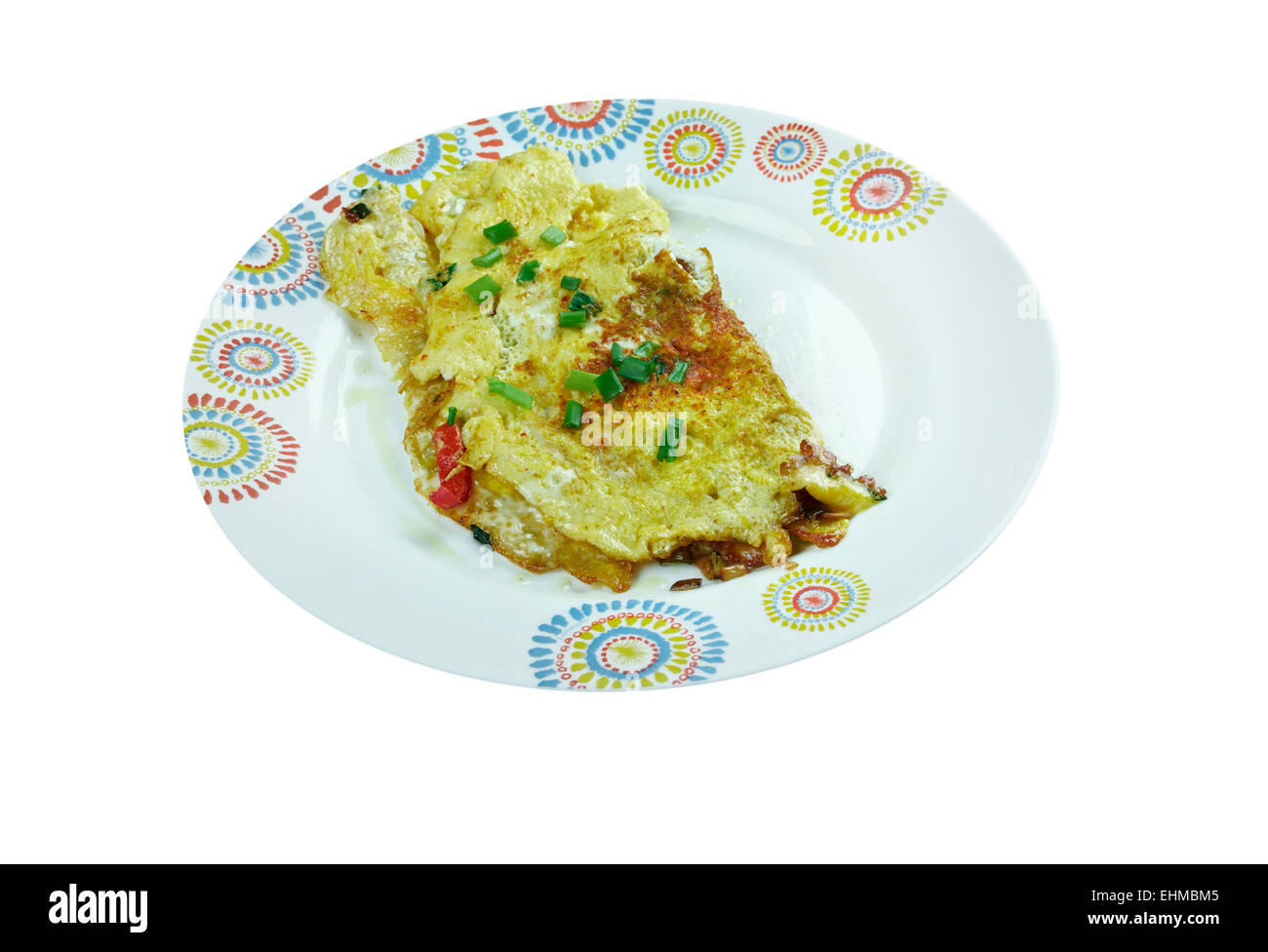 Masala frittata di stile indiano .famosa cucina di strada di Mumbai Foto Stock