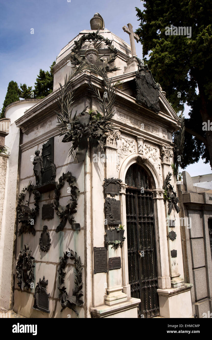 Argentina Buenos Aires Recoleta cimitero, tomba di Jose Florencio Arias e famiglia Foto Stock
