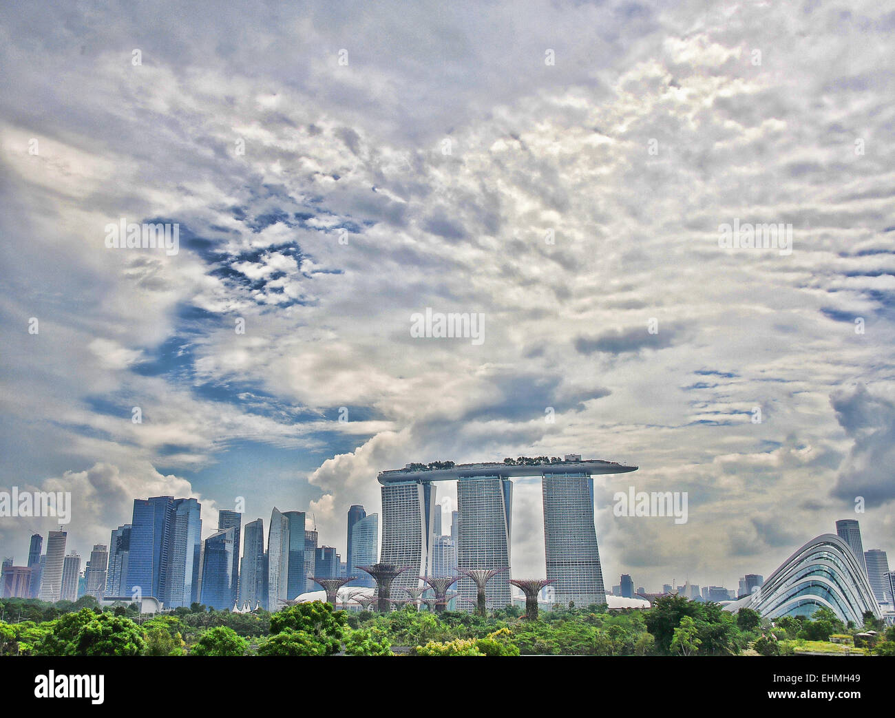 Singapore - Il moderno skyline che definisce Asia oggi Foto Stock