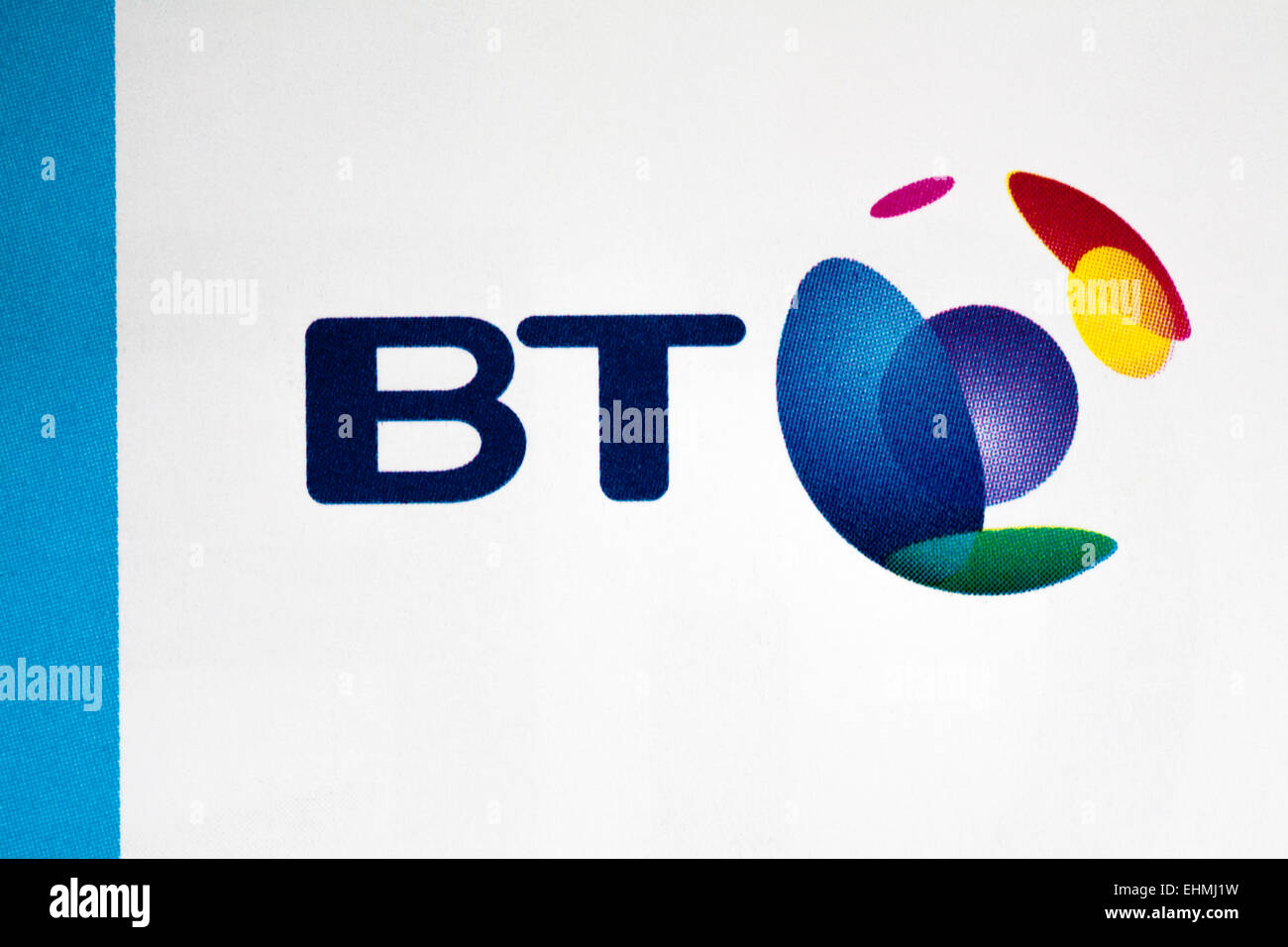 BT logo su carta intestata Foto Stock