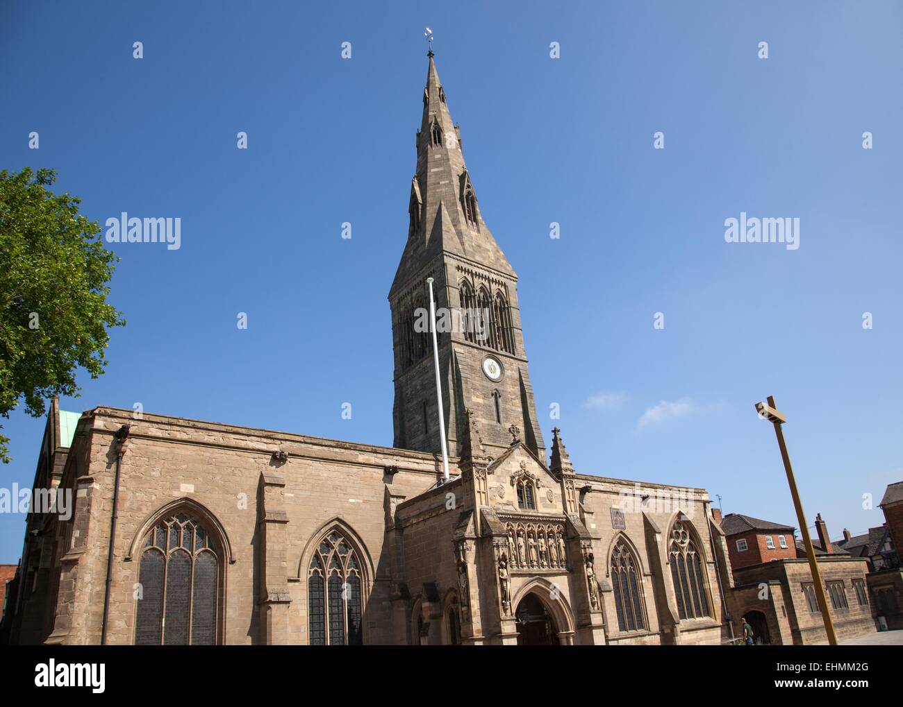 Cattedrale di Leicester, centro città, Leicester Foto Stock
