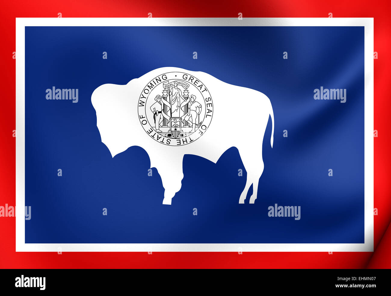 Bandiera del Wyoming, STATI UNITI D'AMERICA. Close up. Foto Stock