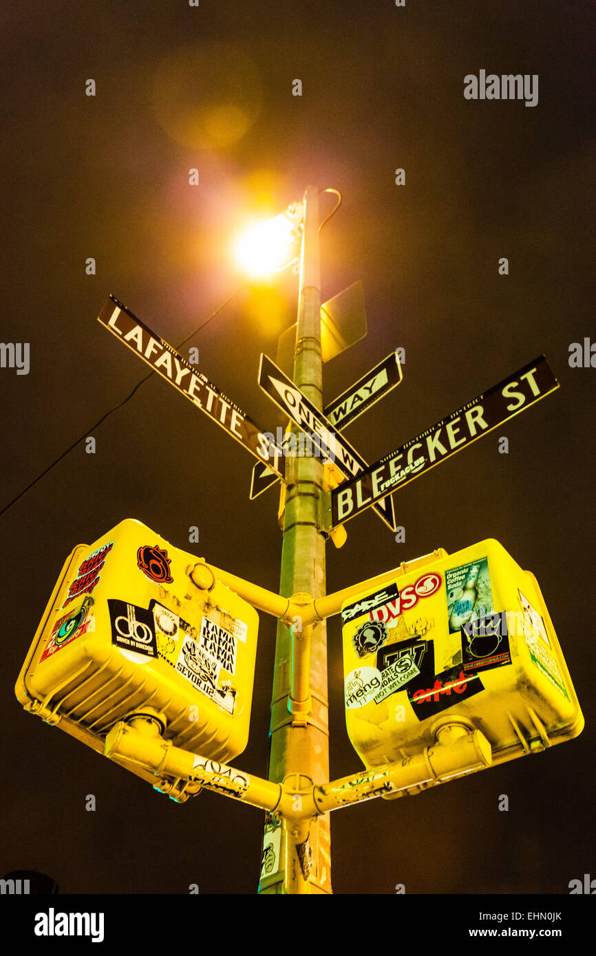 Segno sulle strade di New York City, Stati Uniti d'America. Foto Stock