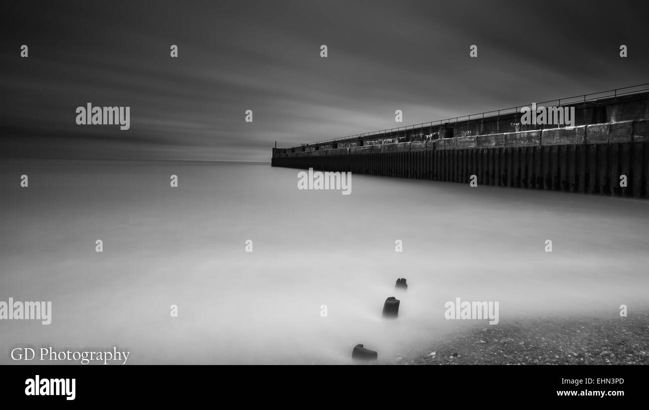 Una lunga esposizione a Shoreham-da-mare in Sussex Foto Stock