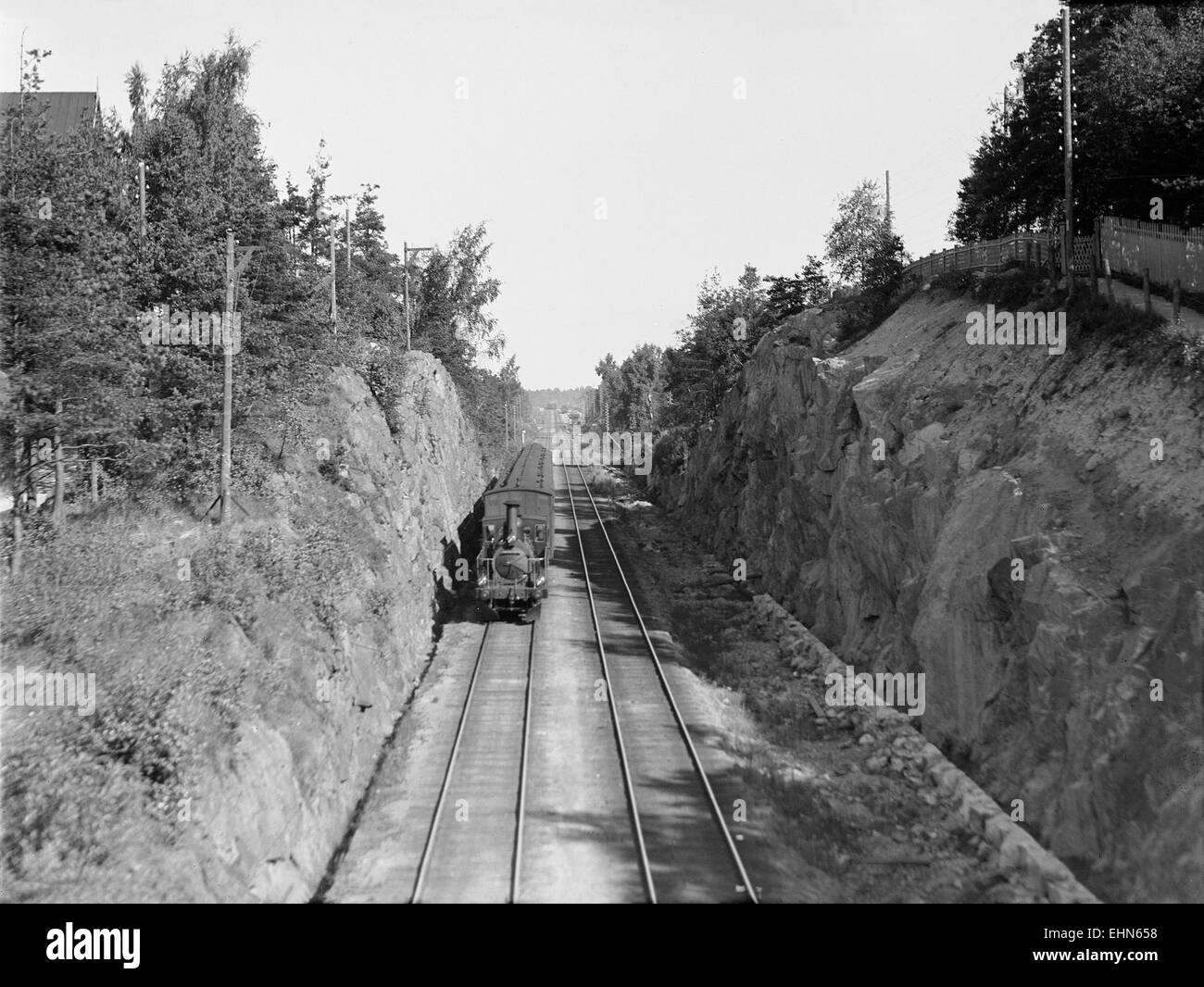 Una fotografia di I.K. Inha del 1908, che cattura una scena da Helsinki. Il lavoro di Inha si concentra sul paesaggio urbano e sulla vita finlandese all'inizio del XX secolo. Foto Stock