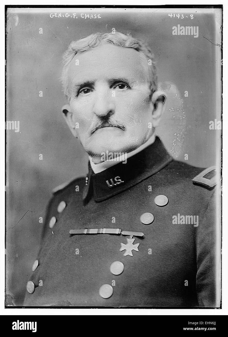 Il generale GF Chase è una figura ben documentata, e questa opera d'arte si ritiene sia un ritratto o una rappresentazione di lui, che mostra l'influenza militare e il significato storico del suo tempo. Il pezzo è associato all'arte militare americana del XIX secolo. Foto Stock