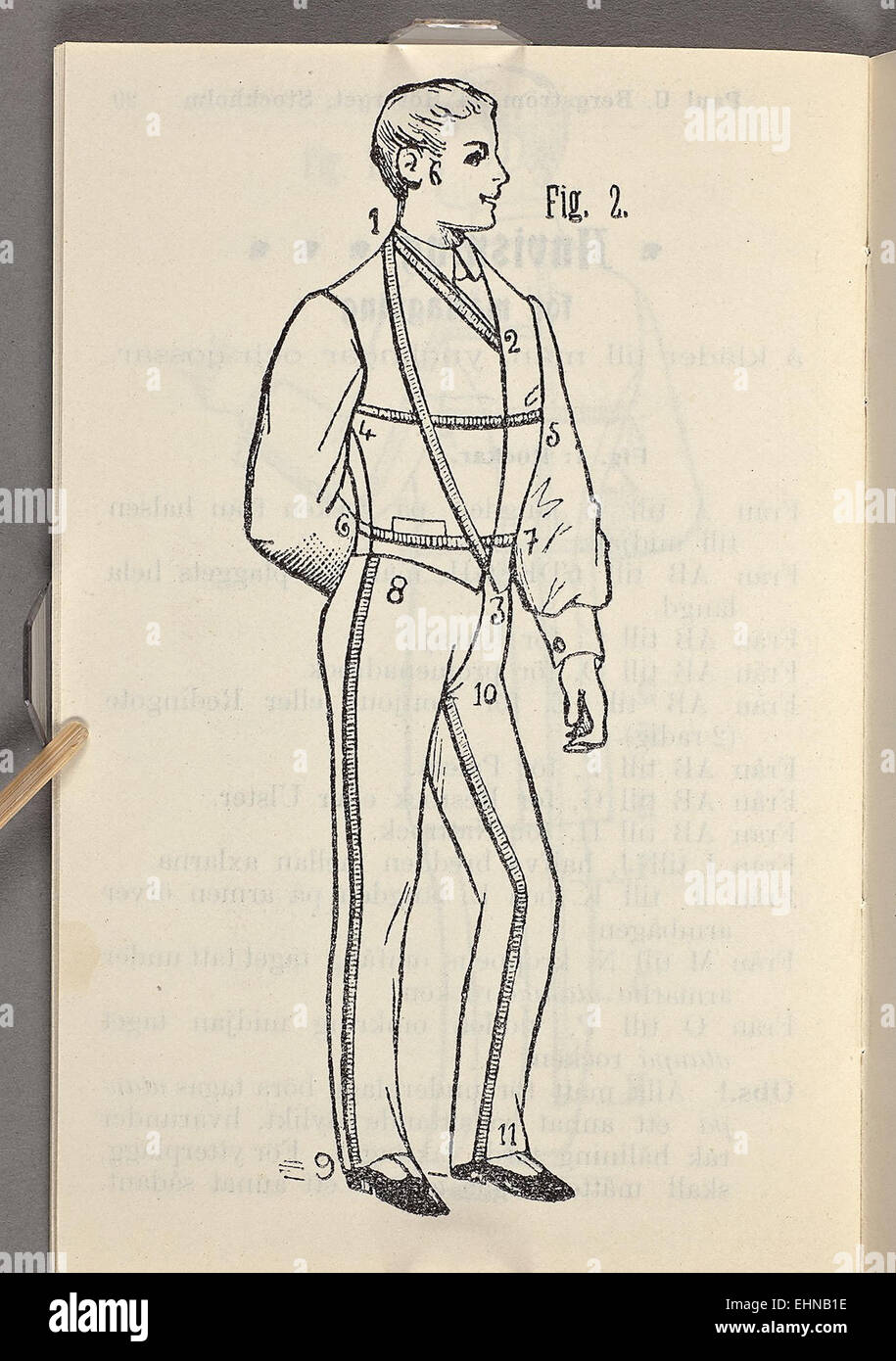 Questa opera d'arte storica, intitolata *Priskuranter*, mostra illustrazioni di costumi, con particolare attenzione alla moda del XIX secolo. La rappresentazione include dettagli dell'abbigliamento d'epoca, compresi i costumi di velocipede, evidenziando le tendenze della moda e le pratiche culturali del tempo. Foto Stock