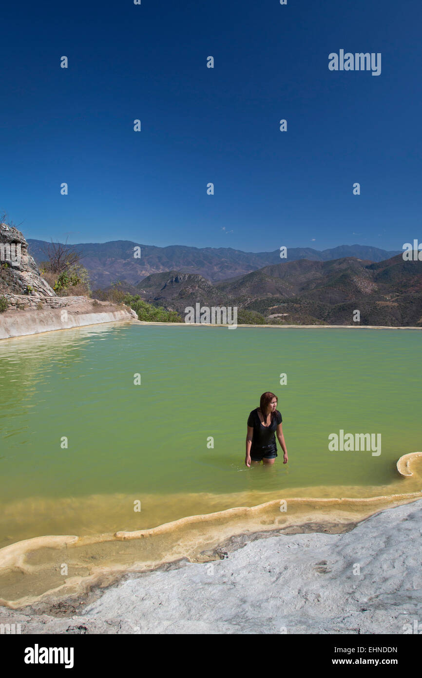 San Lorenzo Albarradas, Oaxaca, Messico - Hierve el Agua. Foto Stock