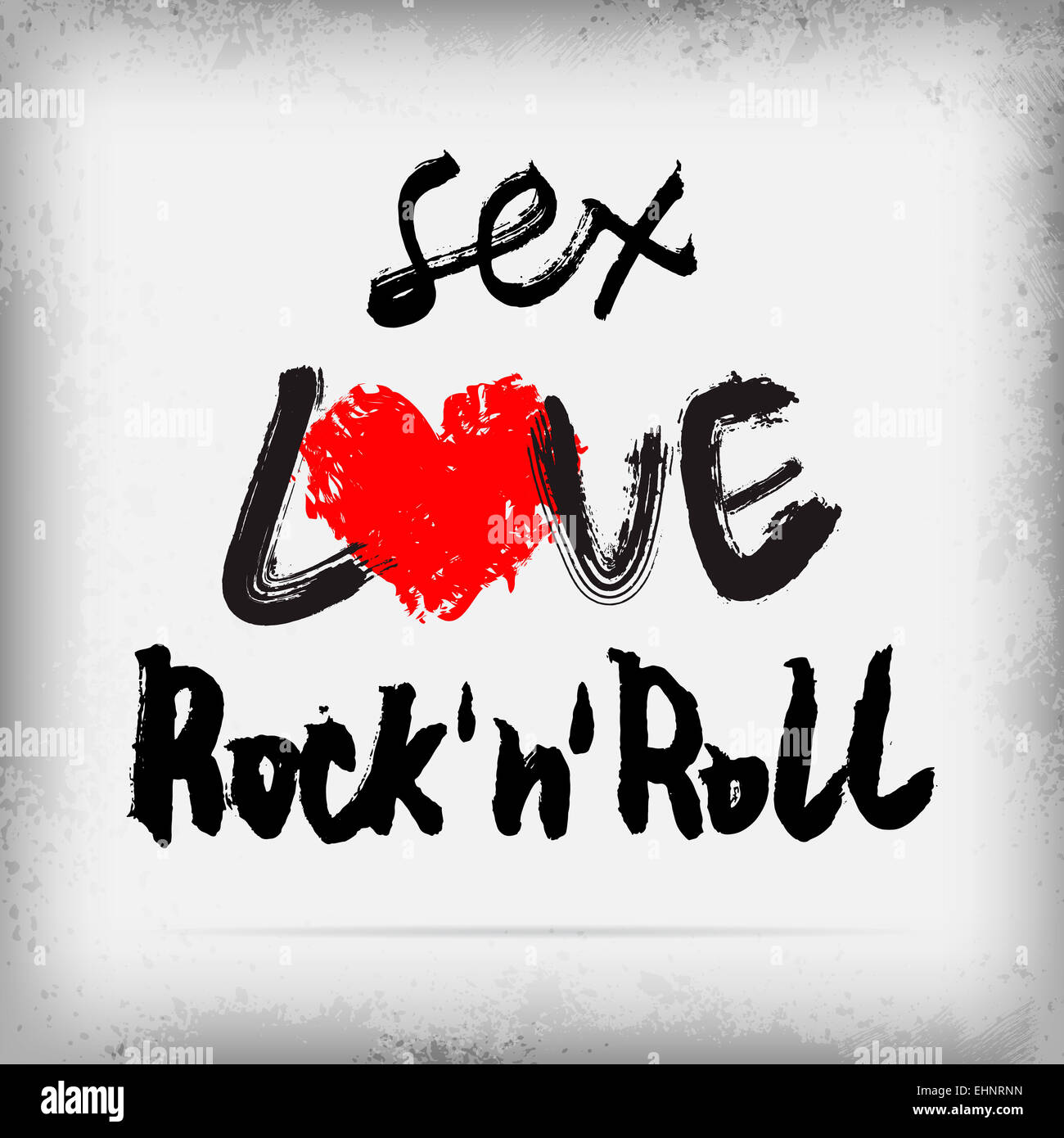 Sesso, amore, Rock'n'roll design poster Foto Stock