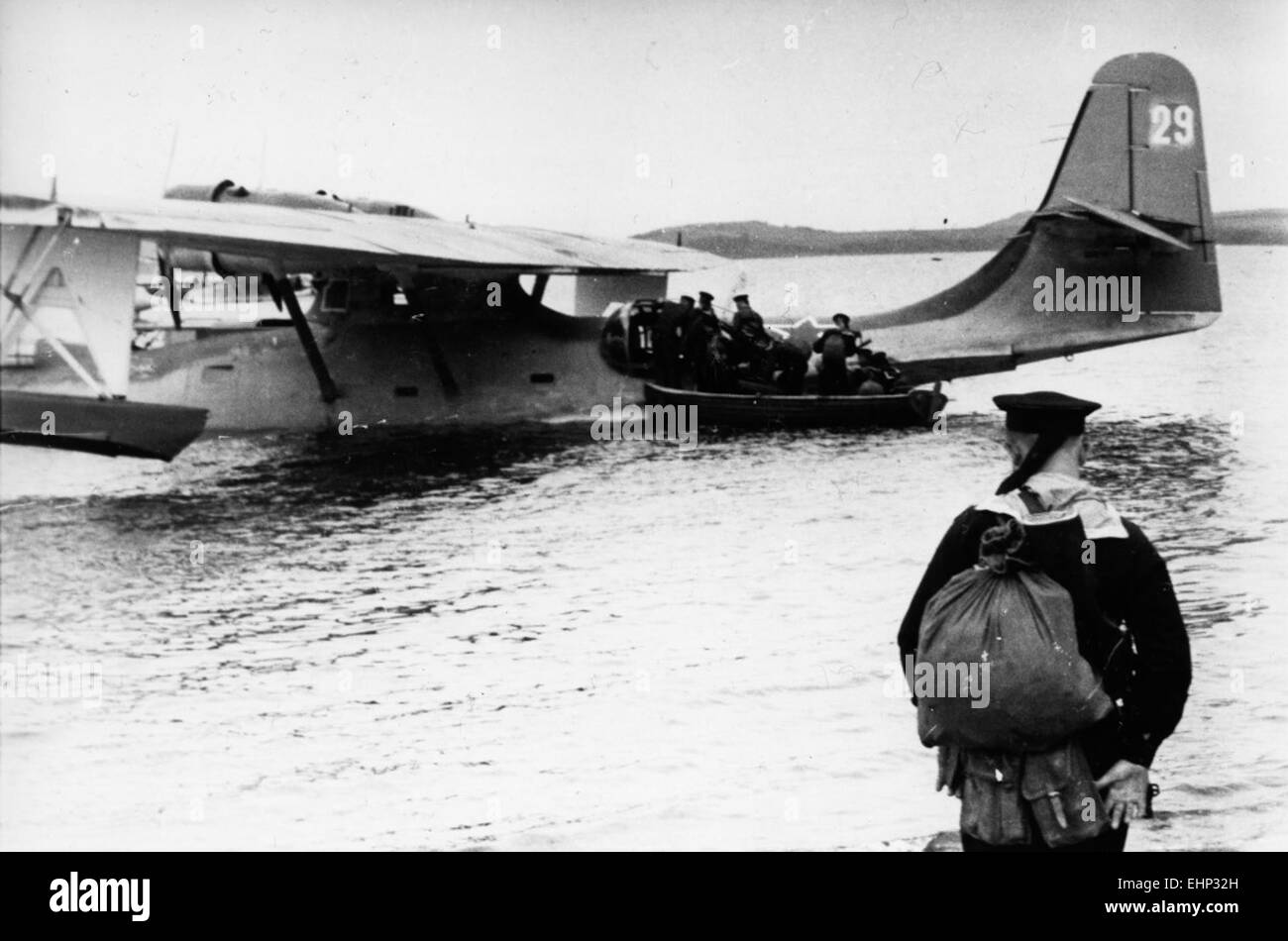 Fotografia del Naval Aircraft Factory PBN-1, un aereo da ricognizione utilizzato dalla Marina russa nell'agosto 1945. Foto Stock