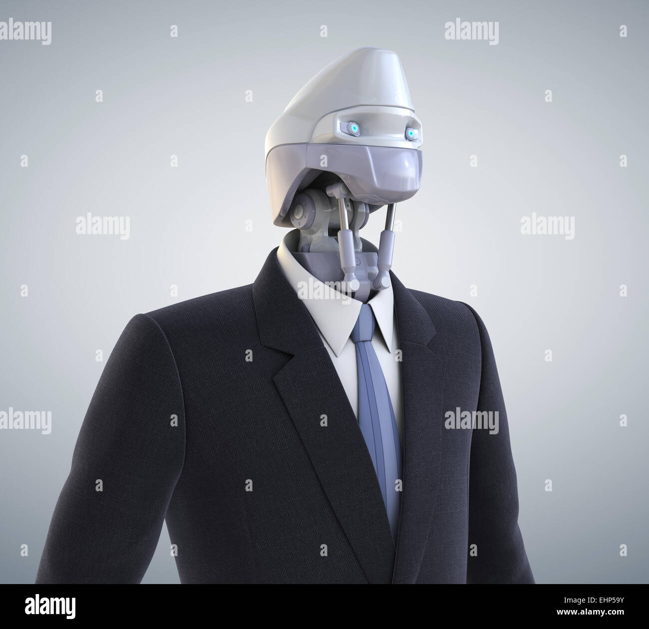 Robot vestito con una tuta di business. Percorso di clipping incluso Foto Stock