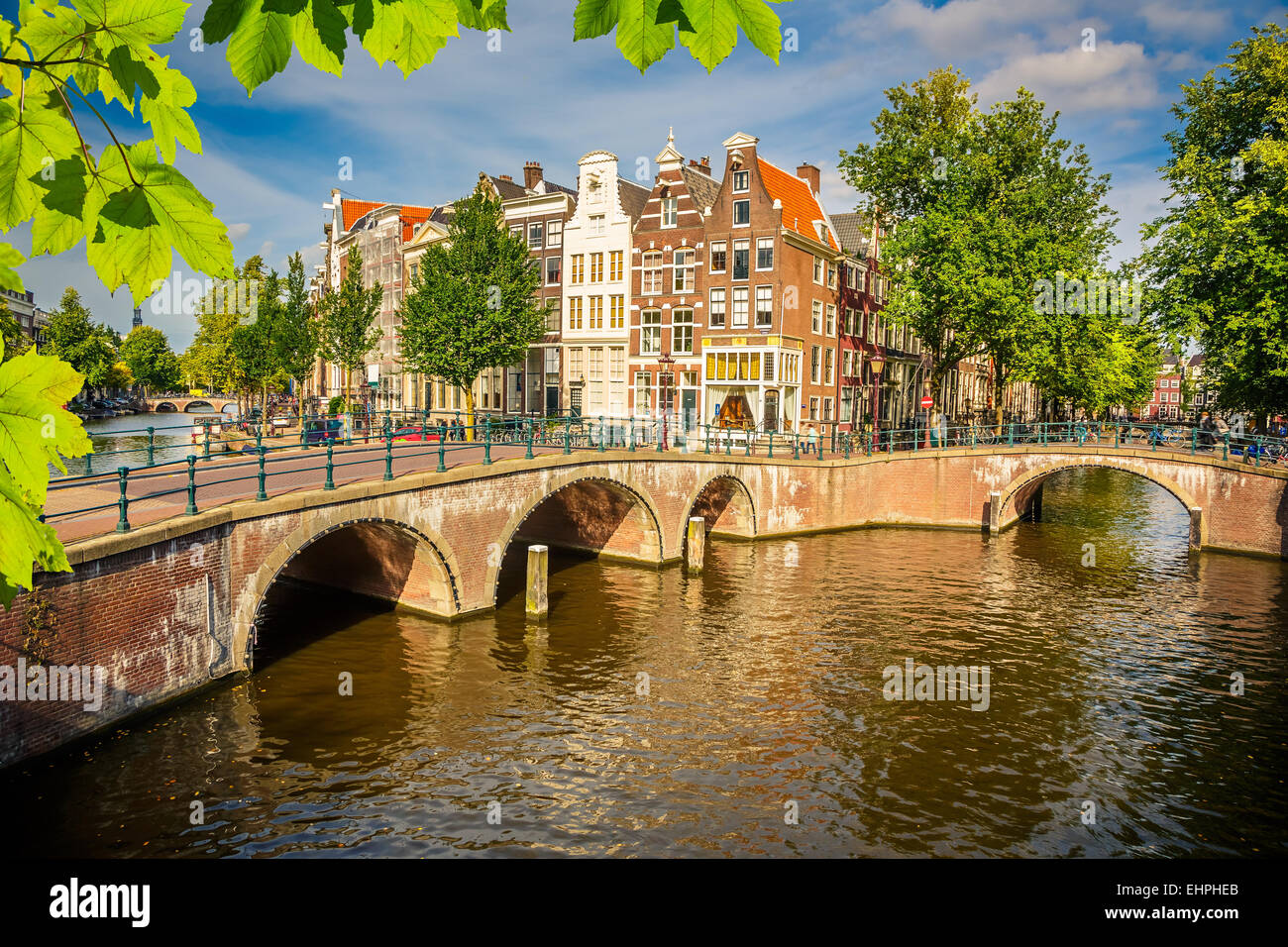 Paesaggio urbano di Amsterdam Foto Stock