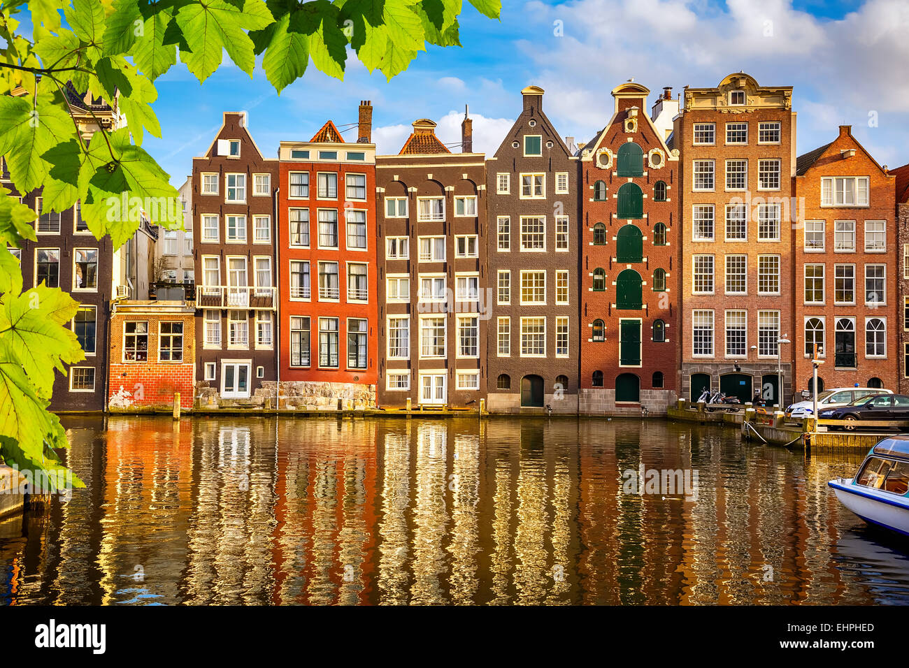 Gli edifici di vecchia costruzione in Amsterdam Foto Stock